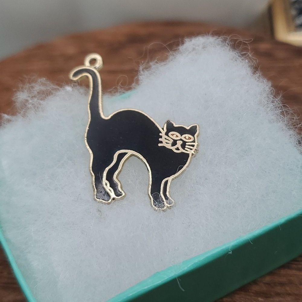 Scared cat‎ black 🐈‍⬛️ necklace pendant